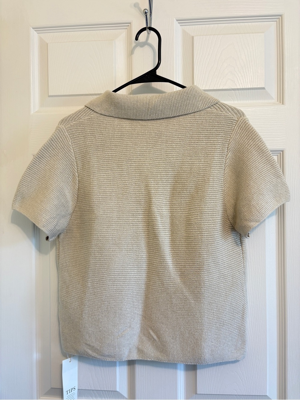 Saodimallsu Cream Ribbed Short-Sleeve Button Cardigan - Picture 9 of 10